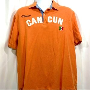 Tommy Hilfiger Orange Cancun Mexico Rugby XXL